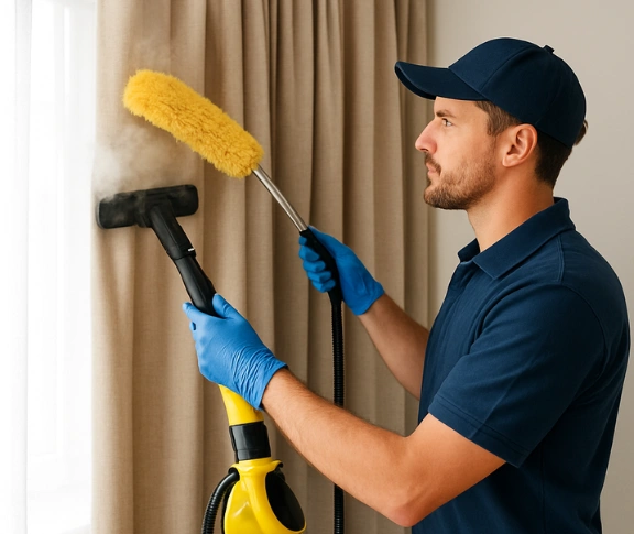 Trusted residential curtain cleaning technician Matty Curtain Cleaning carole-park QLD