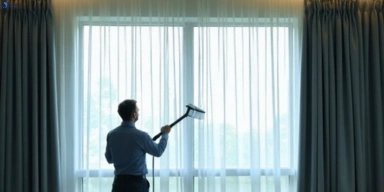 Commercial curtain stain removal service carole-park hotels offices restaurants